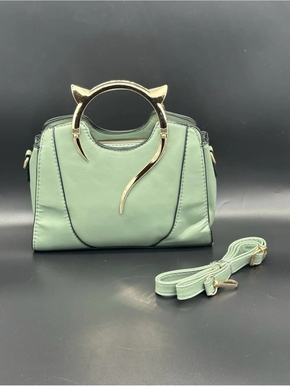 Sexy Cat Ear Fashion Handbag, Shoulder Bag, Satchel For Fashionistas- Green